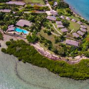 Aerial over Fiji resort