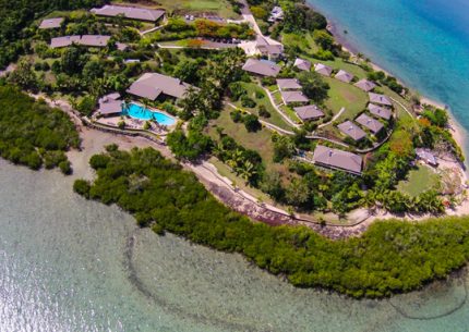 Aerial over Fiji resort