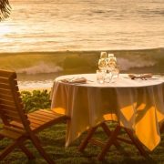 Beachside dining in Fiji resort