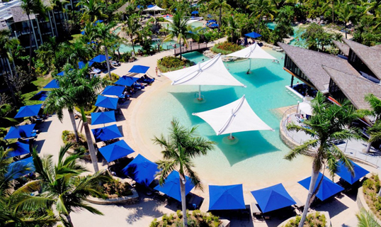 Aerial of Radisson Blu Resort Fiji
