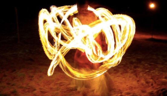 Fijian fire dancer