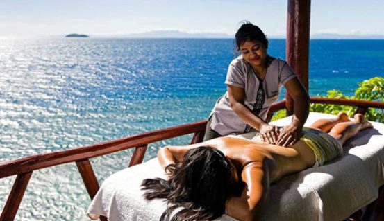 Woman enjoying massage